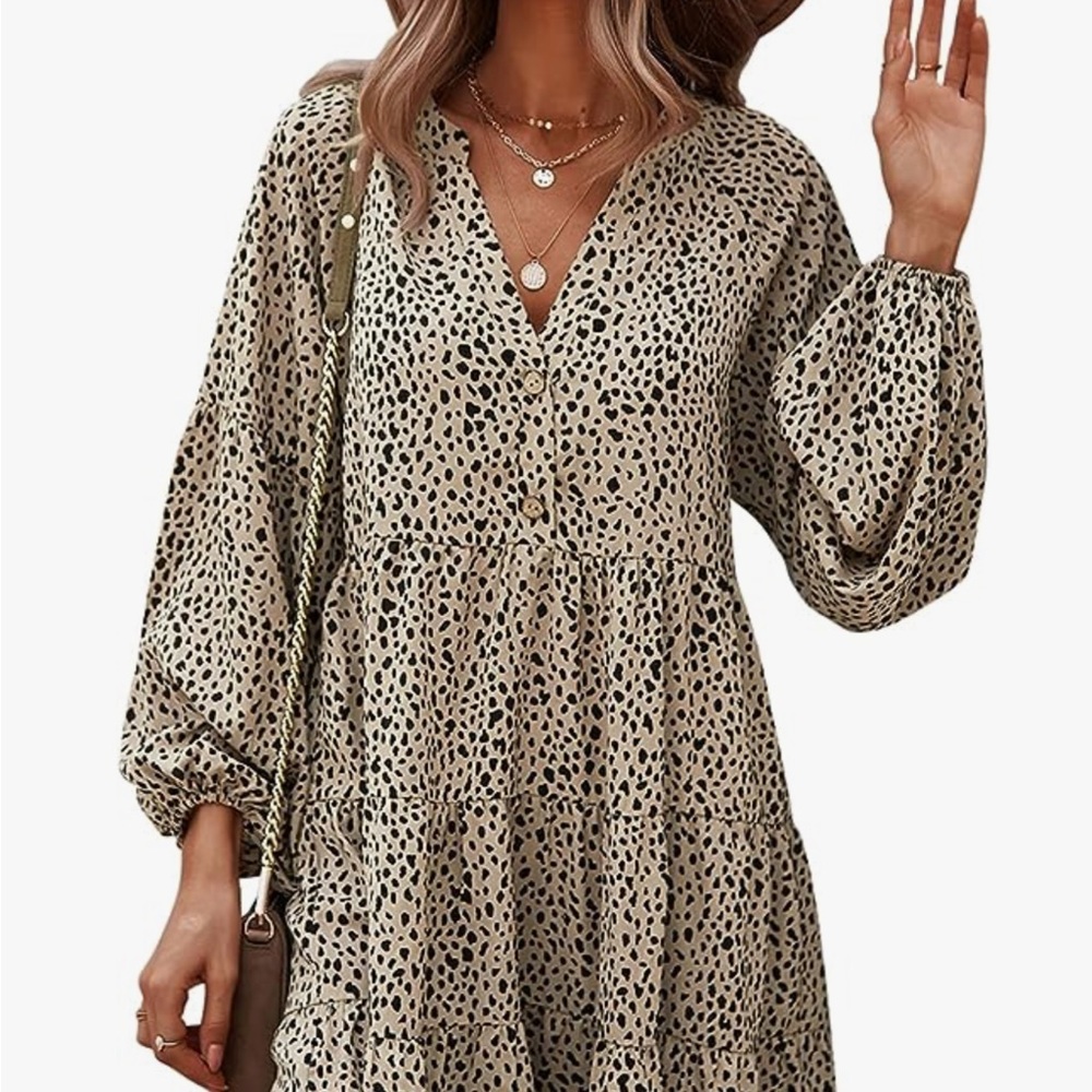 Temofon leopard print dress NWT